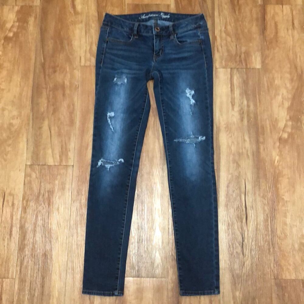American Eagle Distressed Denim Jeggings Size 4